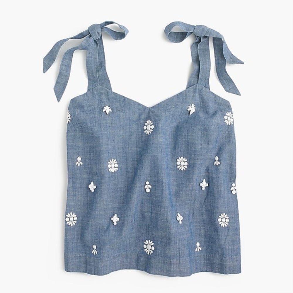 J crew tie-shoulder top